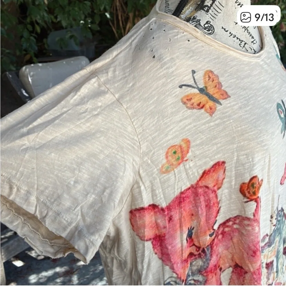 NWT🦌🦋🦜Magnolia Pearl 💯 Cotton
Frolic Tee in One Size Fits Most - Picture 9 of 13